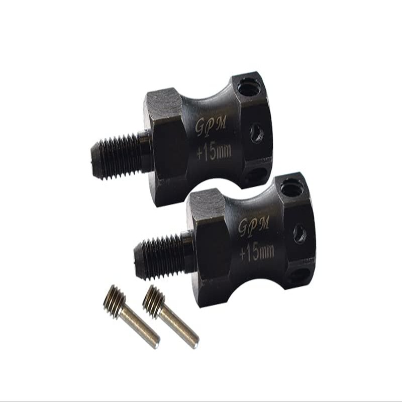 1:10 Baja Rey/Rock Rey/Hammer Rey U4 Upgrade Parts Harden Steel #45 Front Or Rear Extended Wheel Hex (+15mm) - 4Pc Set Black