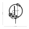 Vinisong Personalized Letter Cake Toppers Initials H Cake Topper Black Acrylic Cake Decoration Wreath Cake Topper Perfect for Birthday Wedding Anniversary Party(H,05) view 2