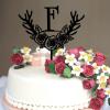 Vinisong Personalized Letter Cake Toppers Initials F Cake Topper Black Acrylic Cake Decoration Wreath Cake Topper Perfect for Birthday Wedding Anniversary Party(F,11) view 4