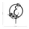 Vinisong Personalized Letter Cake Toppers Initials E Cake Topper Black Acrylic Cake Decoration Wreath Cake Topper Perfect for Birthday Wedding Anniversary Party(E,05) view 2