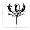 Vinisong Personalized Letter Cake Toppers Initials Q Cake Topper Black Acrylic Cake Decoration Wreath Cake Topper Perfect for Birthday Wedding Anniversary Party(Q,10) view 2
