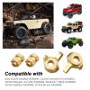 Hobbypark Brass Steering Knuckles Carriers and Brass Extended 7mm Wheel Hex Hubs Adapters for Axial SCX24 Upgrades Parts 1/24 RC Crawler Car (Gold) view 2