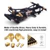 Hobbypark Brass Steering Knuckles Carriers and Brass Extended 7mm Wheel Hex Hubs Adapters for Axial SCX24 Upgrades Parts 1/24 RC Crawler Car (Gold) view 3