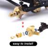 Hobbypark Brass Steering Knuckles Carriers and Brass Extended 7mm Wheel Hex Hubs Adapters for Axial SCX24 Upgrades Parts 1/24 RC Crawler Car (Gold) view 4