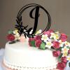 Vinisong Personalized Letter Cake Toppers Initials J Cake Topper Black Acrylic Cake Decoration Wreath Cake Topper Perfect for Birthday Wedding Anniversary Party(J,07) view 4