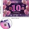 10th Birthday Decorations for Girls Happy Birthday Banner Pink Decorations for A Party Birthday Backdrop for Women view 2