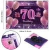 70th Birthday Decorations for Girls Happy Birthday Banner Pink Decorations for A Party Birthday Backdrop for Women view 2