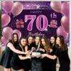 70th Birthday Decorations for Girls Happy Birthday Banner Pink Decorations for A Party Birthday Backdrop for Women view 3