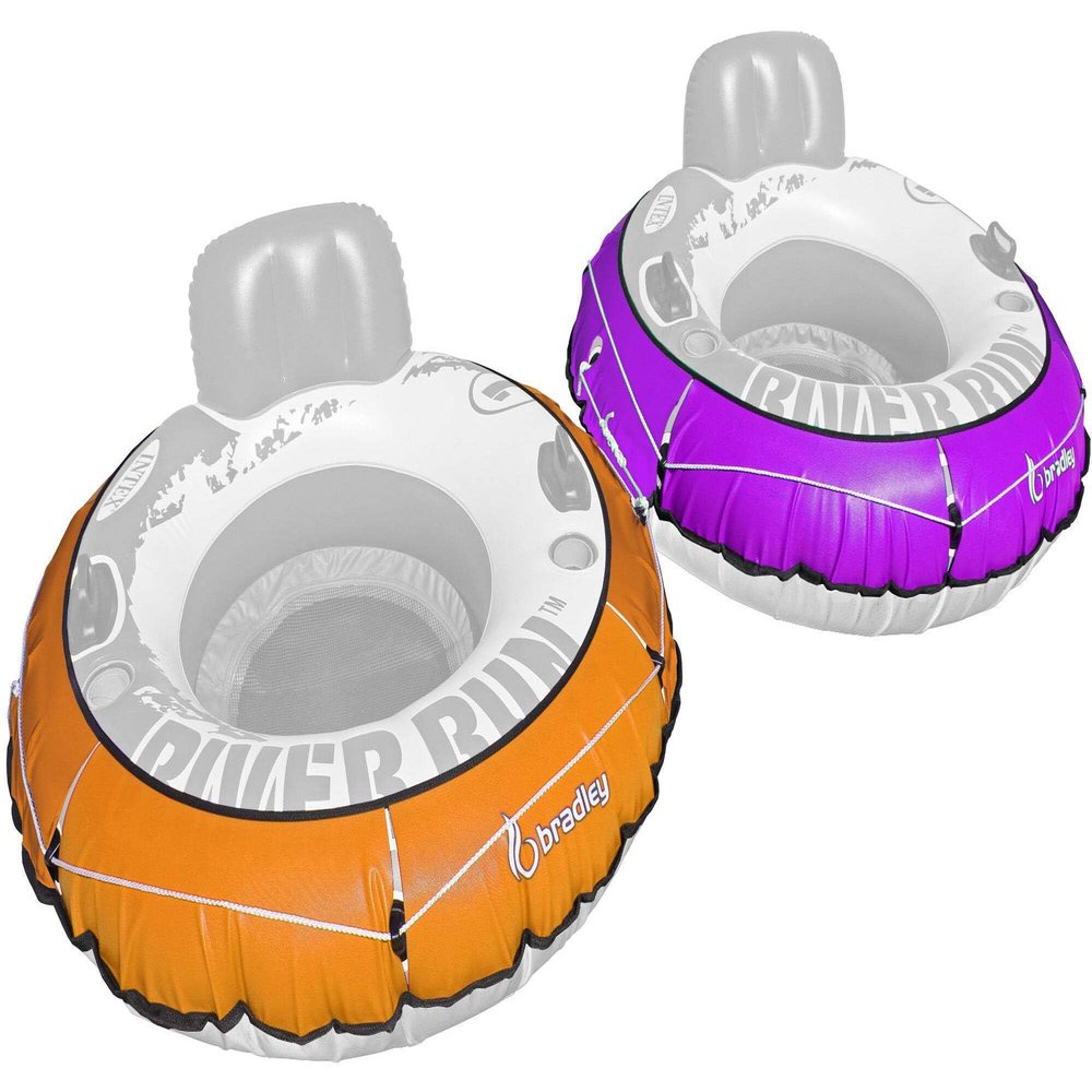 2 Pack Heavy Duty River Tube Cover Only; Made in USA to fit River Run Tube; Compatible with Intex Inflatable River Run River Float Tube & Most 53" River Tubes Orange & Purple (Covers Only)