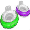 2 Pack Heavy Duty River Tube Cover Only; Made in USA to fit River Run Tube; Compatible with Intex Inflatable River Run River Float Tube & Most 53" River Tubes Orange & Purple (Covers Only) view 2
