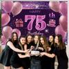 75th Birthday Decorations for Girls Happy Birthday Banner Pink Decorations for A Party Birthday Backdrop for Women view 3