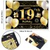19th Happy Birthday Banner Birthday Decorations for Men Birthday Party Decorations Birthday Backdrop view 2