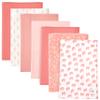 Baby Burp Cloths for Boys and Girls - 7 Pack Large 100% Organic Cotton - Double Layered Extra Absorbent Burp Rags, Pink view 1