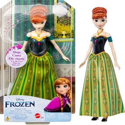 Mattel Disney Frozen Toys, Singing Anna Doll with Signature Clothing, Sings For the First Time in Forever from the Movie Frozen