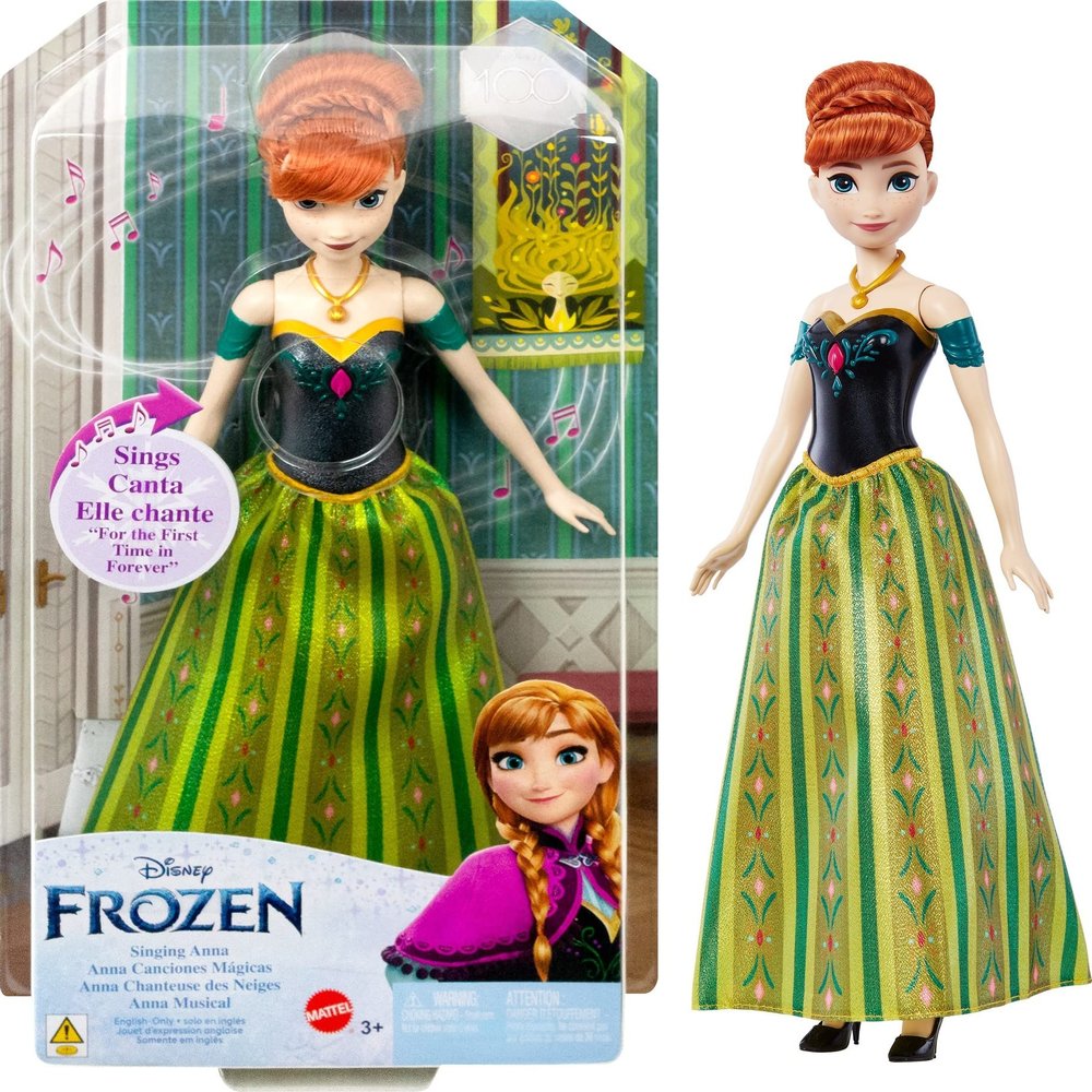 Mattel Disney Frozen Toys, Singing Anna Doll with Signature Clothing, Sings For the First Time in Forever from the Movie Frozen