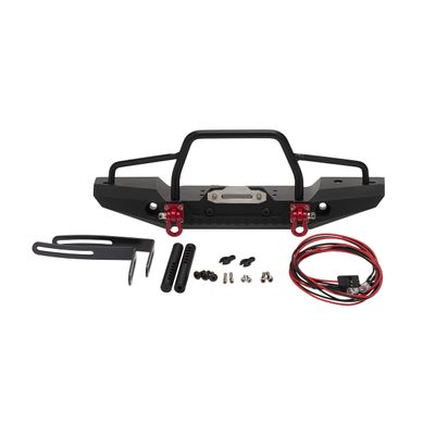 Treehobby RC Model Metal Front Bumper with 2 LED Light - Compatible with 1/10 RC Crawler Car Traxxas TRX4, Axial SCX10 Upgrade Parts
