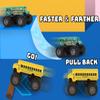 Crelloci 2 Pack School Bus Monster Truck Toy, Die Cast Big Wheel Monster Truck, Green Yellow Pull Back Car Toys, Play Vehicle Gifts for Kids, Toddlers, Boys Age 3+ view 4