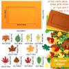 Ferraycle 232 Pcs Thanksgiving DIY Picture Frames Craft Kit Fall Felt Photo Frames with Leaves Pumpkin Harvest Crafts with Foam Stickers for Autumn Party Favor(Mix Color,Leaf) view 3