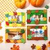 Ferraycle 232 Pcs Thanksgiving DIY Picture Frames Craft Kit Fall Felt Photo Frames with Leaves Pumpkin Harvest Crafts with Foam Stickers for Autumn Party Favor(Mix Color,Leaf) view 4
