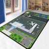 Large Airport Play Mat for Playing with Little Cars ,Road Traffic Educational Carpet,Fun Bedroom Playroom Area Rug for Boys Girls Learning Playing-120x160cm(47x63inch) view 1