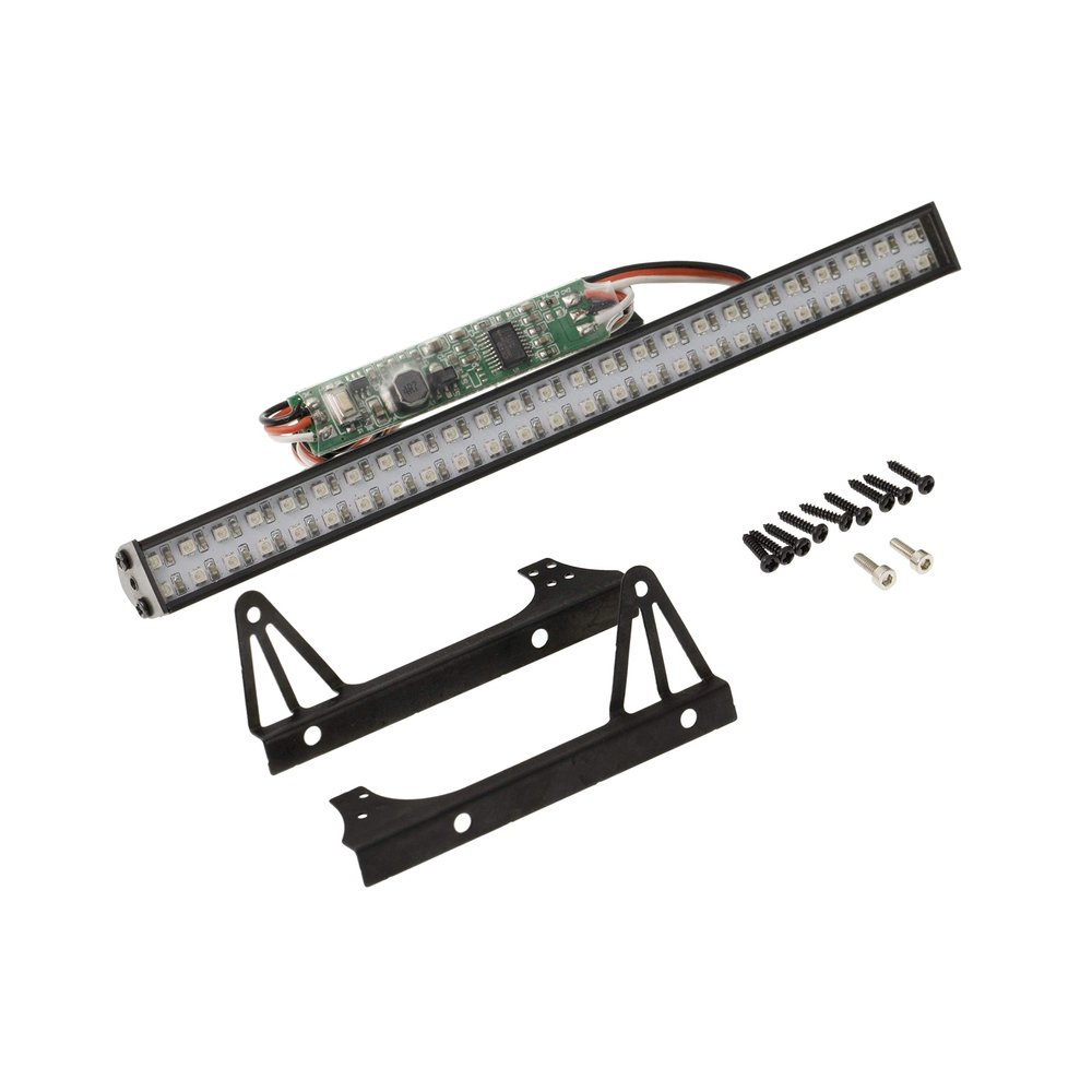 Treehobby Exquisite Colorful 50 LED Car Roof Light Double Row LED Light Front Bumper Lamp Wrangler Bracket Compatible with 1/10 1/8 Traxxas HSP Redcat HPI Axial Tamiya RC Model Car Upgrade Parts