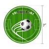 38pcs Soccer Theme Party Decor Supplies Include Soccer Happy Birthday Pennant Banner Goal Tablecloth 7inch Disposable Paper Plates Napkins for Boys Birthday Sports Soccer Event Party Home Decorations view 3