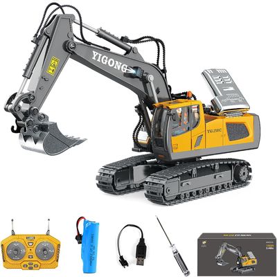 GoolRC RC Excavator, 1:20 Scale RC Construction Vehicle Toy, 2.4GHz 11 Channel Engineering Vehicles Educational Toys with Light and Music for, s and s