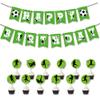 13pcs Soccer Theme Party Decor Supplies Include Soccer Happy Birthday Banner Goal Garland Soccer Ball Cupcake Toppers for Children Boys Birthday Sports Soccer Event Party Home Club Decorations view 1