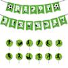 13pcs Soccer Theme Party Decor Supplies Include Soccer Happy Birthday Banner Goal Garland Soccer Ball Cupcake Toppers for Children Boys Birthday Sports Soccer Event Party Home Club Decorations view 2
