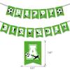 13pcs Soccer Theme Party Decor Supplies Include Soccer Happy Birthday Banner Goal Garland Soccer Ball Cupcake Toppers for Children Boys Birthday Sports Soccer Event Party Home Club Decorations view 3