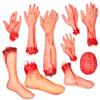 4pcs Halloween Scary Broken Hand Prank Props Realistic Severed Human Parts Haunted House Decorations Fake Body Parts Bones view 2