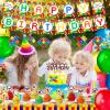 78 Pcs Building Block Birthday Party Supplies Party Decorations Include Happy Birthday Banner, Building Block Swirls, Table Cover, Cake Toppers, Cupcake Toppers, Balloons for Boys Girls Kids view 3