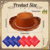 24 Pieces Cowboy Hats and Bandanas for Kids Western Cowboy Costume Hat Accessories for Toddler Child Western Theme Birthday Party Supplies Halloween Costume Dress(Brown, Red) view 2