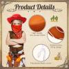 24 Pieces Cowboy Hats and Bandanas for Kids Western Cowboy Costume Hat Accessories for Toddler Child Western Theme Birthday Party Supplies Halloween Costume Dress(Brown, Red) view 3