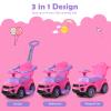 HONEY JOY Ride On Push Car, Foot to Floor Ride On Sliding Car Push Handle & Detachable Guardrail, Sound & Lights, Under Seat Storage, Push Cars for Toddlers 1-3, Gift for Kids Boys Girls(Pink) view 2