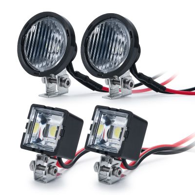 1/10th RC Car LED Roof Light Headlight Spotlight Upgrade for Axial SCX10 TRX4 D90 RC Crawler Truck Car (Square)