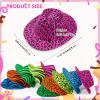 Handepo 50 Pcs Neon Party Hats for Adults Kids Halloween Colorful Plastic Cowboy Party Hats UV Reactive Fluorescent for Glow Birthday Weddings Carnival Concerts Music view 2