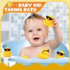18 Pcs Mini Rubber Ducks Baby Shower Tiny Rubber Ducks Bulk with Sunglasses, Float Bathtub Duckies for Shower Birthday Party Favors Carnival Gift(Yellow) view 2