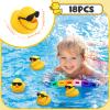 18 Pcs Mini Rubber Ducks Baby Shower Tiny Rubber Ducks Bulk with Sunglasses, Float Bathtub Duckies for Shower Birthday Party Favors Carnival Gift(Yellow) view 3