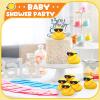 18 Pcs Mini Rubber Ducks Baby Shower Tiny Rubber Ducks Bulk with Sunglasses, Float Bathtub Duckies for Shower Birthday Party Favors Carnival Gift(Yellow) view 4