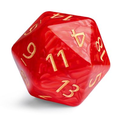 20 Sided DND Dice,D20 Giant Polyhedral Dice,55mm Titan Large Pearl Color D20 Dice,20 Sided Cube D&D Dice Set for Dungeons and Dragons, RPG, MTG Table Games(Red-Pearl Series)