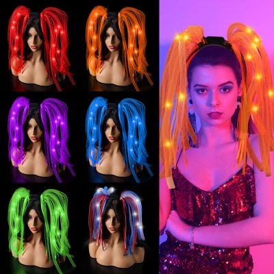 Jerify 6 Pcs Glow in The Dark Headband LED Hairband Flashing Party Multicolor Accessories for Rave Carnival Neon, 6 Colors