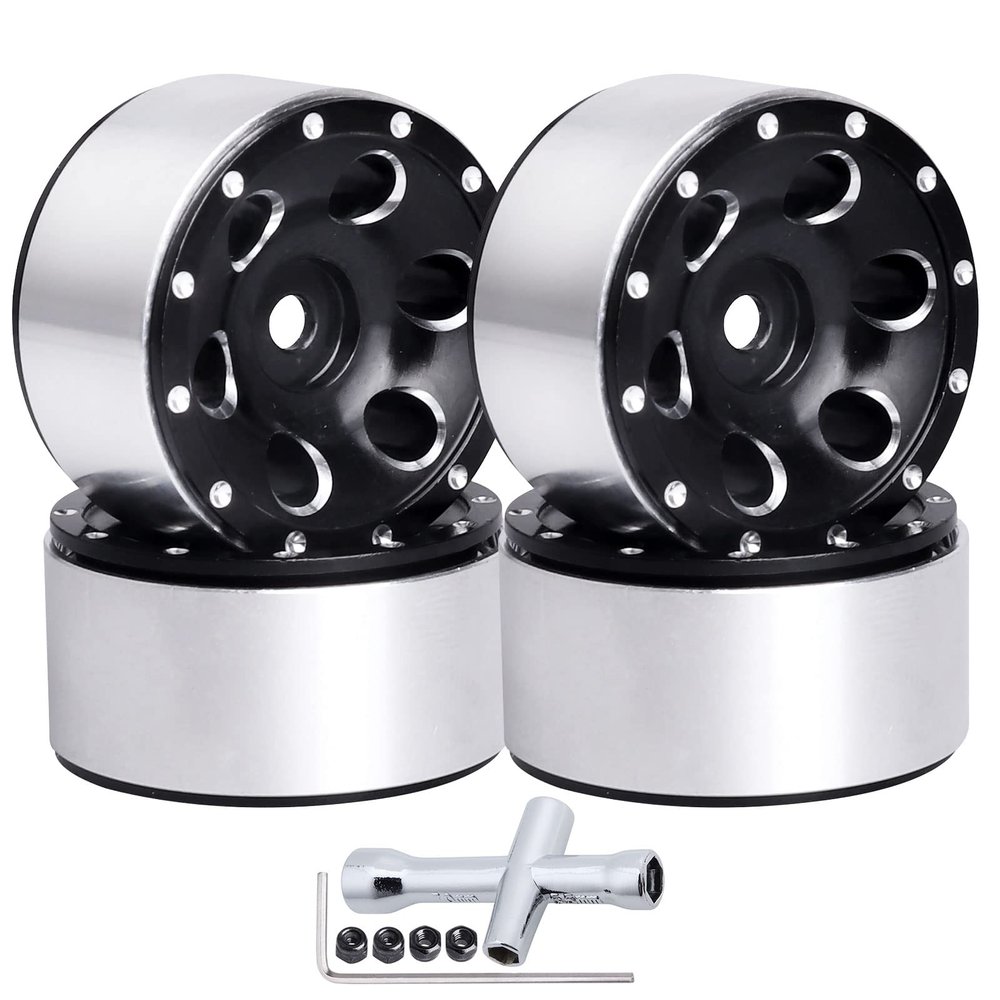 GoHobby 1.0 Beadlock Wheels 1" Micro Wheel Rims for All 1/24 Scale Axial SCX24 RC Crawler Car Upgrades Accessories