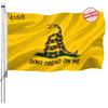 Dont Tread on Me Flag Double Sided 4x6 Outdoor- Heavy Duty Gadsden Don't Tread on Me Flags Banner with 2 Brass Grommets 4 Rows Stitched view 1