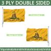 Dont Tread on Me Flag Double Sided 4x6 Outdoor- Heavy Duty Gadsden Don't Tread on Me Flags Banner with 2 Brass Grommets 4 Rows Stitched view 3