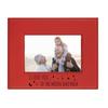 I Love you To The Moon And Back Laser Engraved Faux Leather Red Leatherette Wall Hanging/Tabletop 4x6 Horizontal Landscape Picture Group Family New First Time Seeing Grandchild Baby Photo Frame view 1