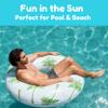 Rae Dunn x CocoNut Float Beach Vibes Palm Tree Pattern Ring Float - Adult Size Large 48 Inch Inflatable Raft & Durable Water Inner Tube - Stable Ride-On for Summer Parties & Swim Events view 4