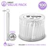 Wedding Bubbles Bulk - White Circle Top Wands (100 Count) Individual Mini Bubble Wand Favors for Weddings, Celebration Party Favor for Guests - Stock Your Home view 2