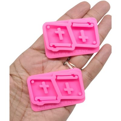 2 Pcs Bibles Silicone Mold, Bibles Mold for Resin, Bible Shape Resin Mold, Religious Earrings Mold