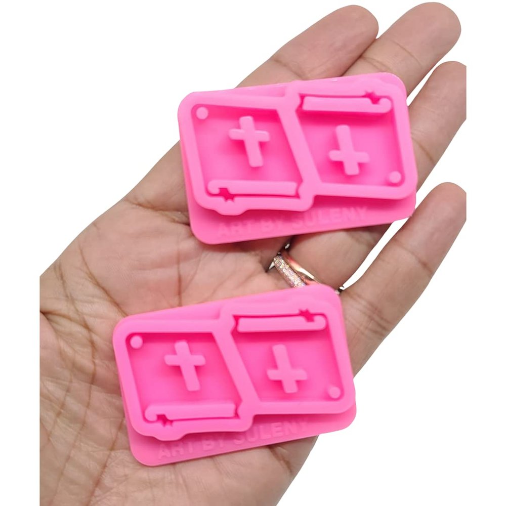 2 Pcs Bibles Silicone Mold, Bibles Mold for Resin, Bible Shape Resin Mold, Religious Earrings Mold